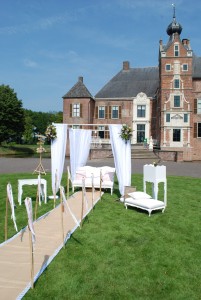 trouwbankje, romantisch, kasteel Cannenburch,